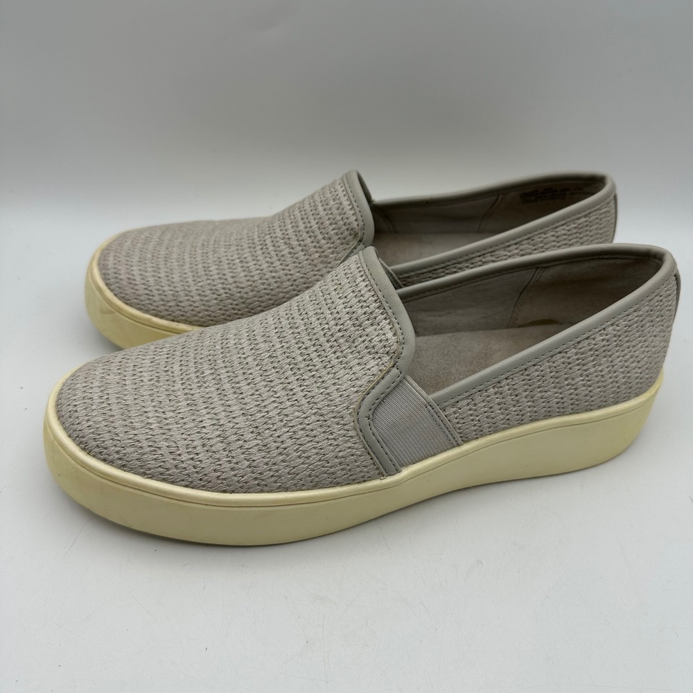 Frye and Co Talon Slip On Sneakers Womens Size 8 Grey Woven Platform FOS24-00009